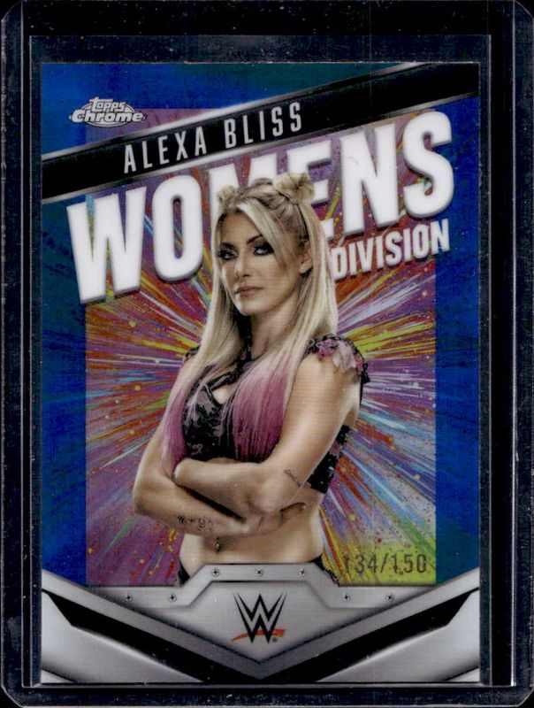 Alexa Bliss 2025 Topps Chrome WWE #WD-ALE Women's Division - Blue Refractor /150 RAW