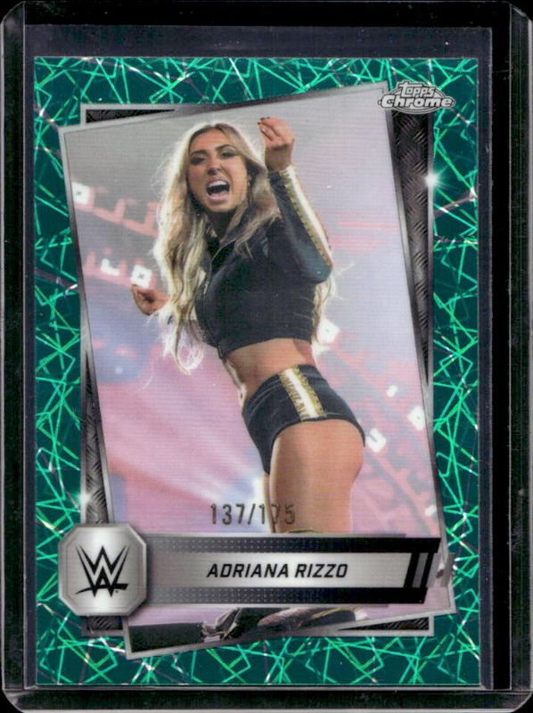 Adriana Rizzo 2025 Topps Chrome WWE #18 Teal Lazer Refractor /175 RAW