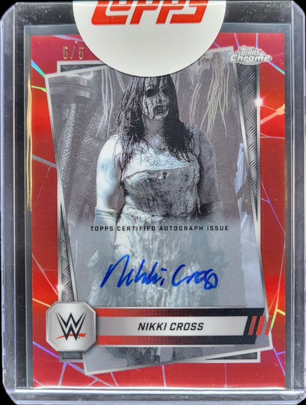 Nikki Cross 2025 Topps Chrome WWE #CLA-KK Autographs - Red Refractor /5 RAW