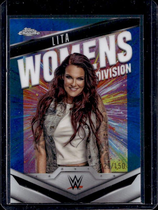 2025 Topps Chrome WWE #WD-LIT Women's Division - Blue Refractor /150