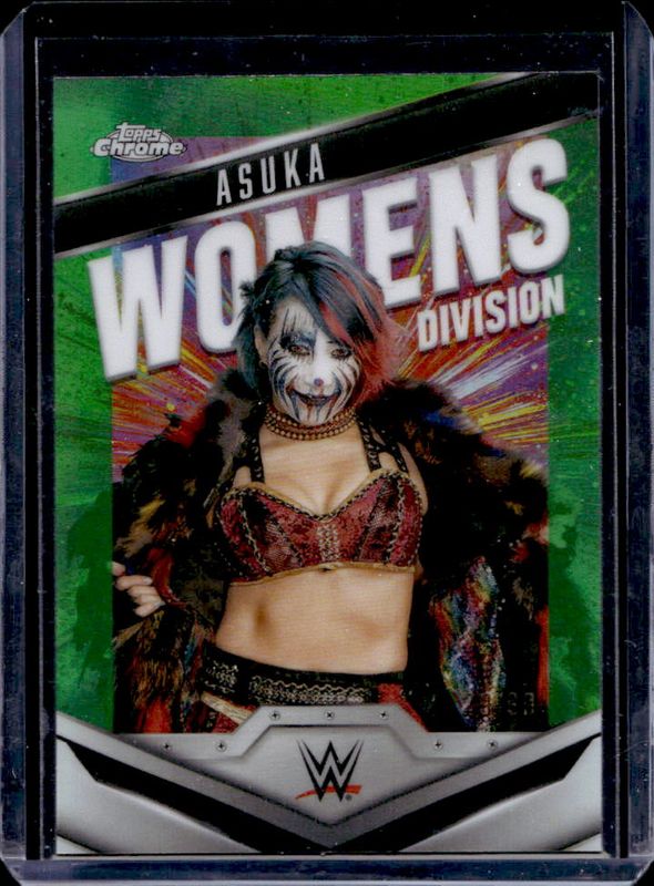 Asuka 2025 Topps Chrome WWE #WD-ASU Women's Division - Neon Green Refractor /99 RAW