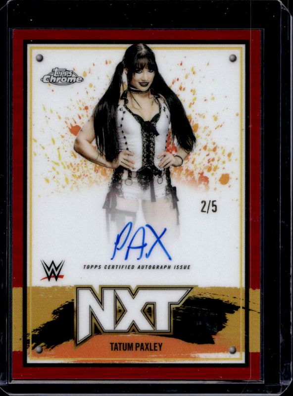 Tatum Paxley 2025 Topps Chrome WWE #NXT-TPX NXT Chrome Autographs - Red Refractor /5 RAW