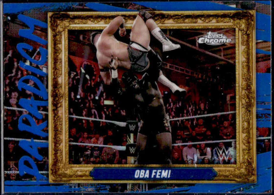 Oba Femi 2025 Topps Chrome WWE #PAR-OFM Paradigm - Blue Refractor /150 RAW