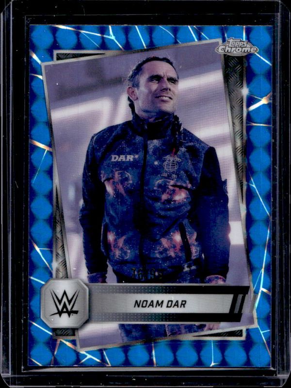 Noam Dar 2025 Topps Chrome WWE #142 Blue Geometric Refractor /99 RAW