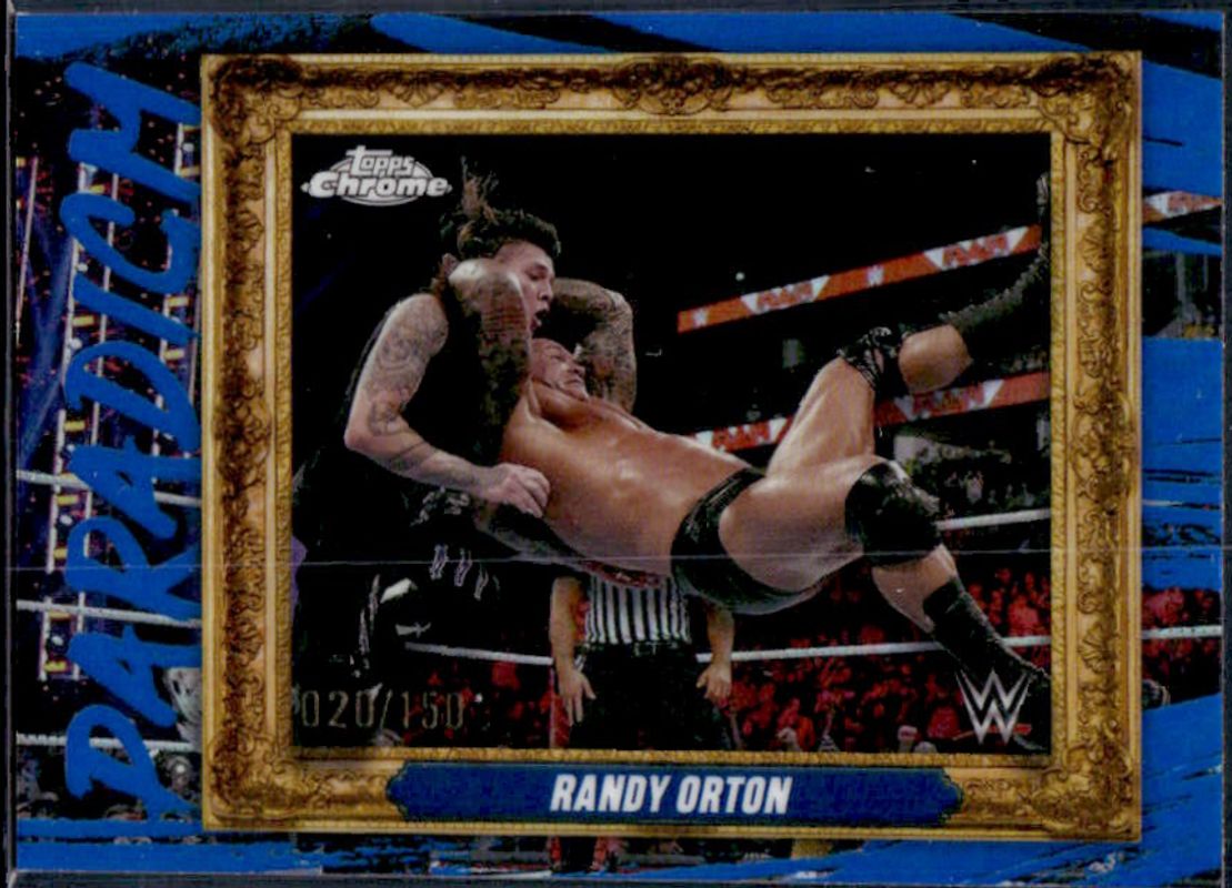 Randy Orton 2025 Topps Chrome WWE #PAR-RKO Paradigm - Blue Refractor /150 RAW