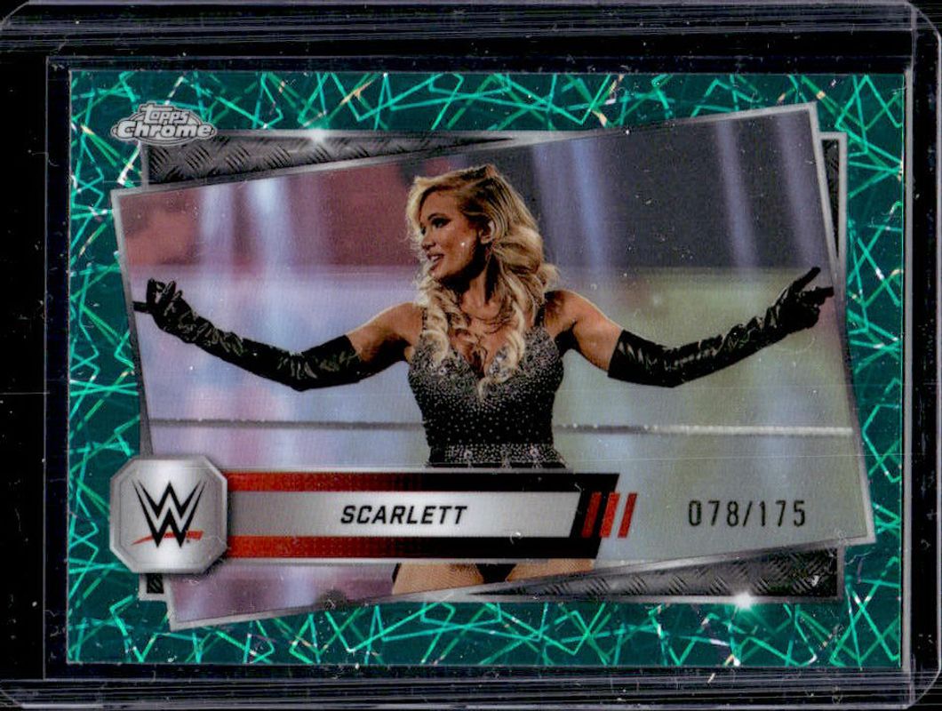 Scarlett 2025 Topps Chrome WWE #101 Teal Lazer Refractor /175 RAW