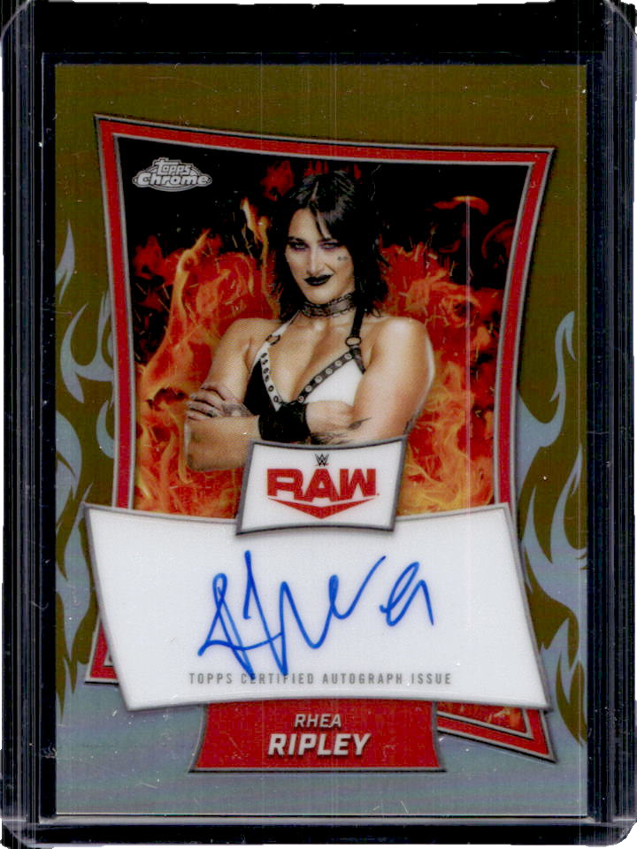 Rhea Ripley 2025 Topps Chrome WWE #RBA-RIP Red Brand Autographs - Gold ...