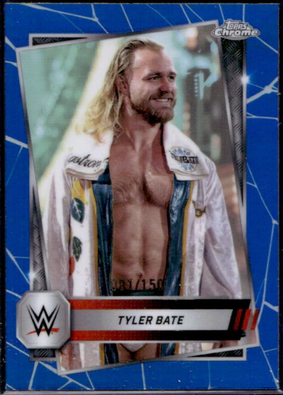 Tyler Bate 2025 Topps Chrome WWE #157 Blue Refractor /150 RAW