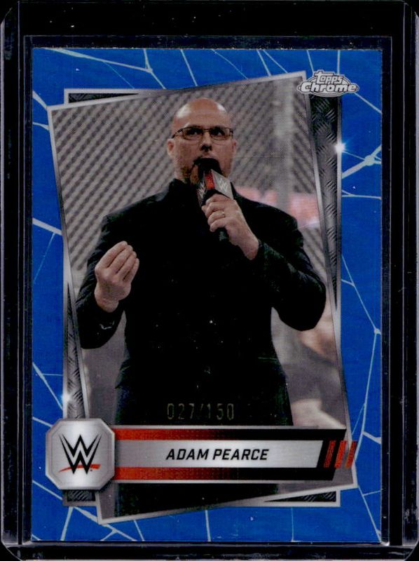 Adam Pearce 2025 Topps Chrome WWE #140 Blue Refractor /150 RAW