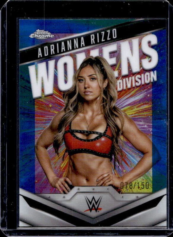 Adriana Rizzo 2025 Topps Chrome WWE #WD-ADR Women's Division - Blue Refractor /150 RAW