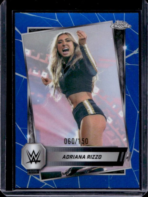 Adriana Rizzo 2025 Topps Chrome WWE #18 Blue Refractor /150 RAW