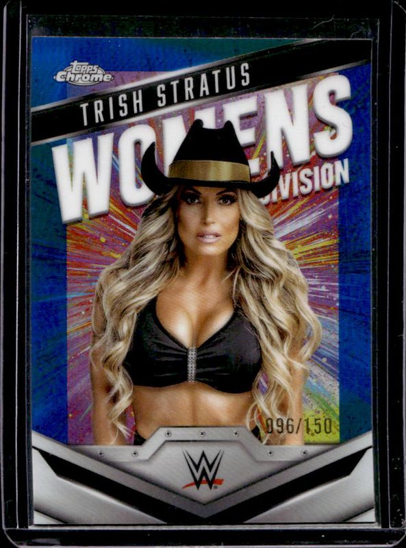 Trish Stratus 2025 Topps Chrome WWE #WD-TRI Women's Division - Blue Refractor /150 RAW