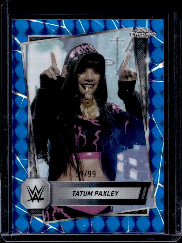 Tatum Paxley 2025 Topps Chrome WWE #105 Blue Geometric Refractor /99 RAW
