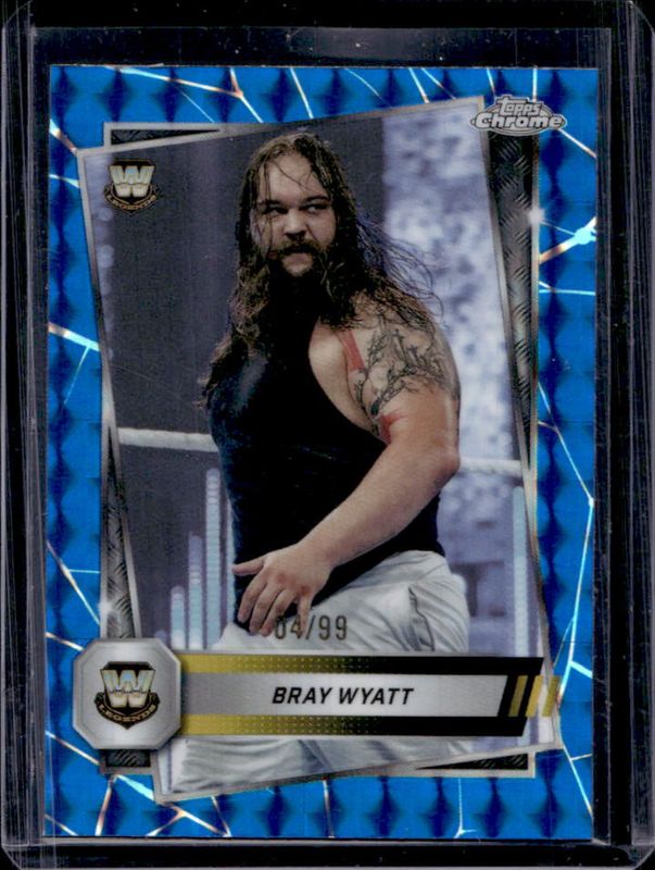 Bray Wyatt 2025 Topps Chrome WWE #126 Blue Geometric Refractor /99 RAW