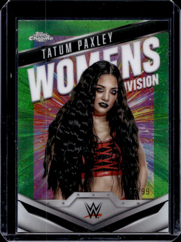 Tatum Paxley 2025 Topps Chrome WWE #WD-TAT Women's Division - Neon Green Refractor /99 RAW