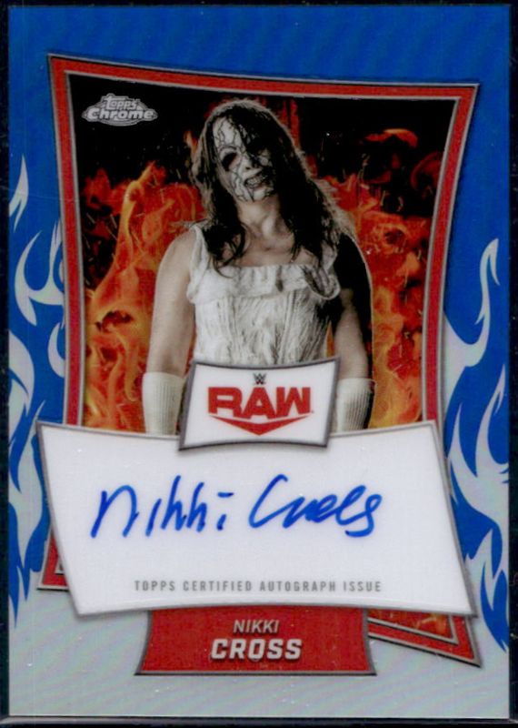 Nikki Cross 2025 Topps Chrome WWE #RBA-NIK Red Brand Autographs - Blue Refractor /150 RAW