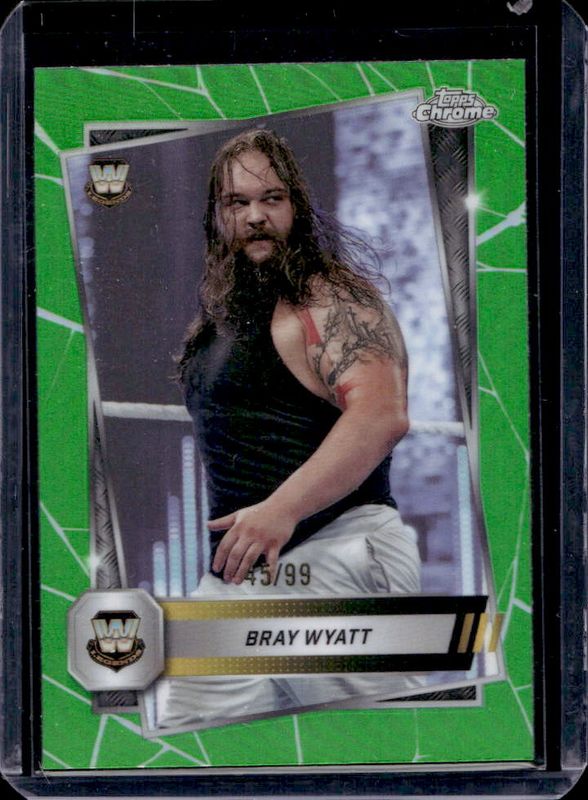 Bray Wyatt 2025 Topps Chrome WWE #126 Green Refractor /99 RAW