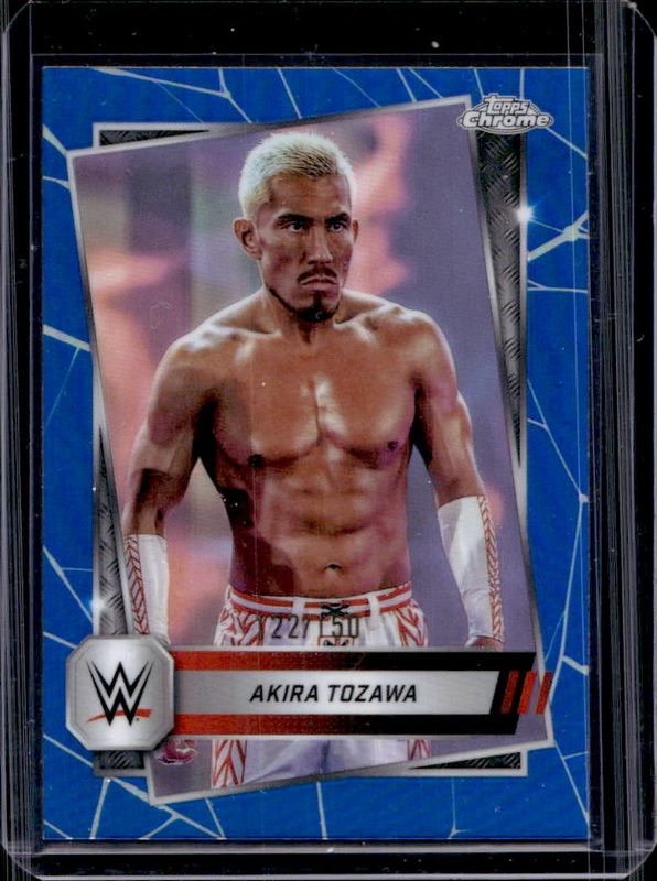 Akira Tozawa 2025 Topps Chrome WWE #71 Blue Refractor /150 RAW