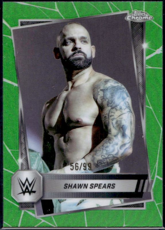 Shawn Spears 2025 Topps Chrome WWE #30 Green Refractor /99 RAW