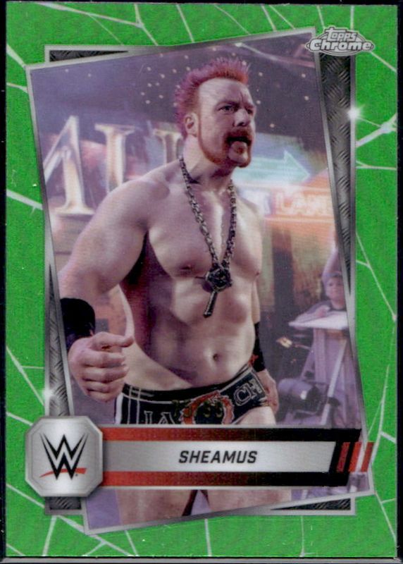 Sheamus 2025 Topps Chrome WWE #132 Green Refractor /99 RAW