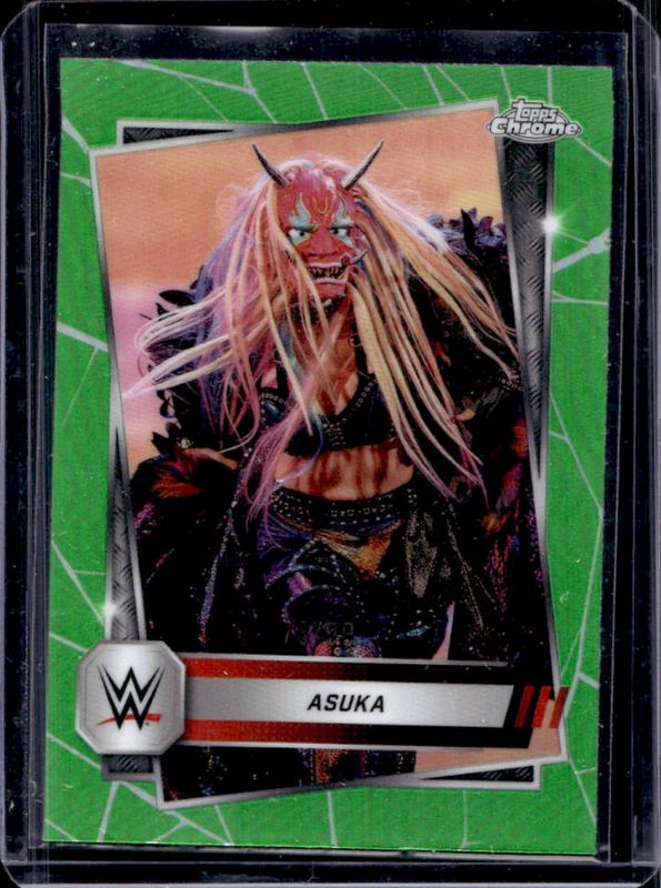 Asuka 2025 Topps Chrome WWE #111 Green Refractor /99 RAW