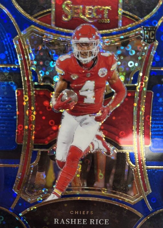 Rashee Rice 2023 Select #447 Suite Level Blue Disco /25 Rookie RAW