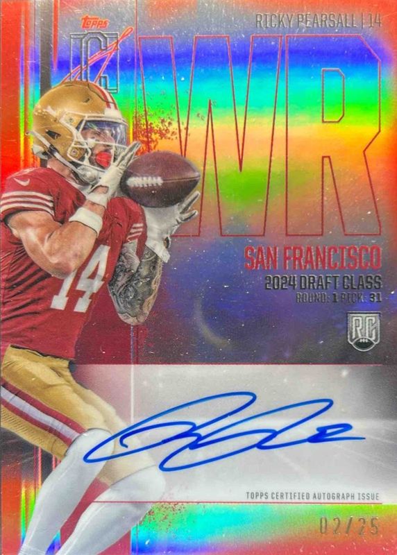 Ricky Pearsall 2024 Topps Signature Class #RCV-RP Rookie Chrome Autographs - Red Refractor /25 RAW
