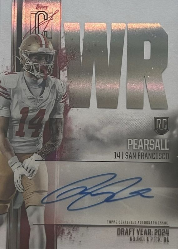 Ricky Pearsall 2024 Topps Signature Class #RCC-RP Rookie Crystal Clear Autographs RAW