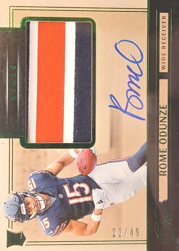 Rome Odunze 2024 One #4 Rookie Patch Auto - Green /49 Price Guide ...