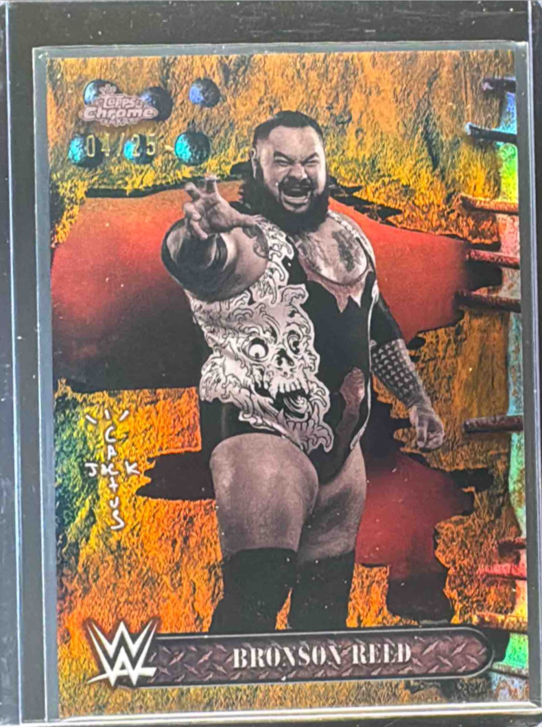 Bronson Reed 2025 Topps Chrome WWE x Cactus Jack #89 Orange Refractor ...