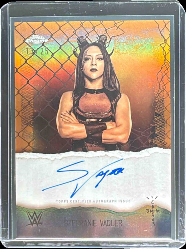 2025 Topps Chrome WWE x Cactus Jack #AKA-SVR Astroknights Autographs - Orange Refractor /25