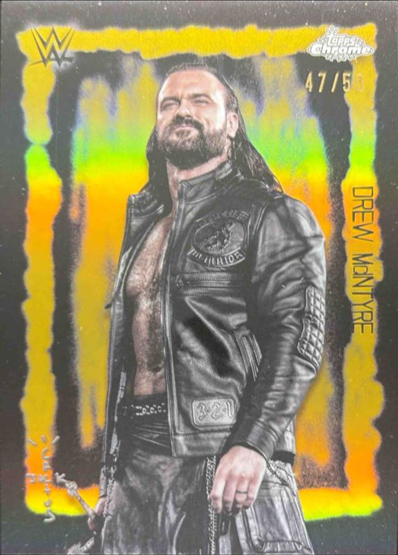 Drew McIntyre 2025 Topps Chrome WWE x Cactus Jack #FVF-23 Festival Fury - Gold Refractor /50 RAW