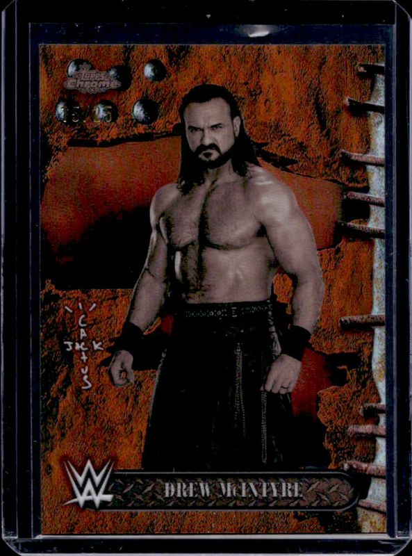 Drew McIntyre 2025 Topps Chrome WWE x Cactus Jack #39 Orange Refractor /25 RAW