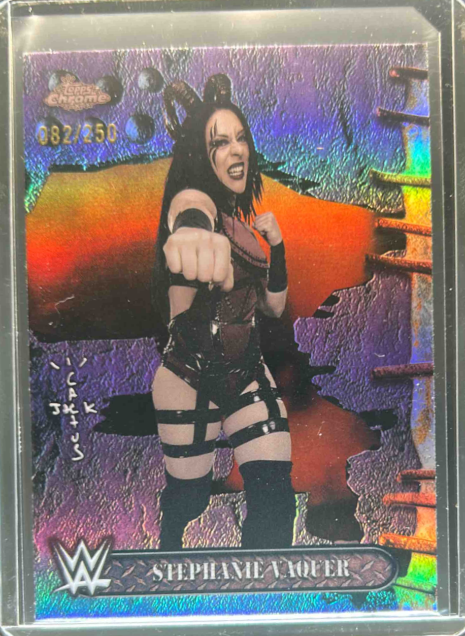 Stephanie Vaquer 2025 Topps Chrome WWE x Cactus Jack #79 Purple