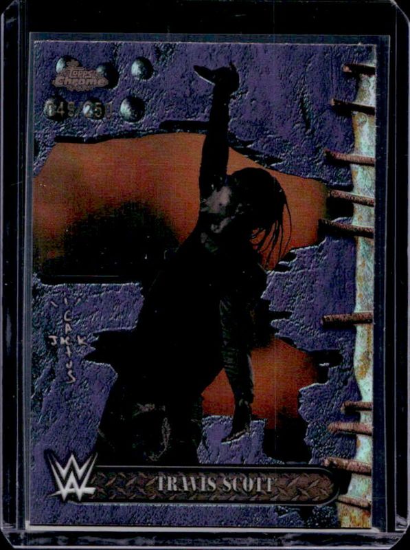 Travis Scott 2025 Topps Chrome WWE x Cactus Jack #100 Purple Refractor /250 RAW