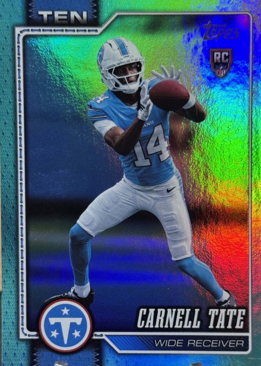 Carnell Tate 2026 Topps Flagship #318 Aqua Rainbow Foil Price Guide ...