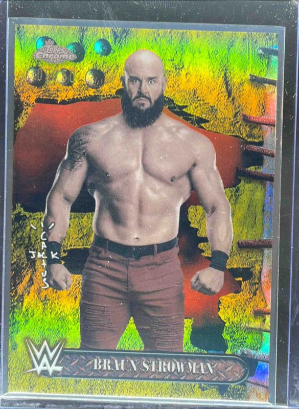 Braun Strowman 2025 Topps Chrome WWE x Cactus Jack #68 Gold Refractor /50 RAW