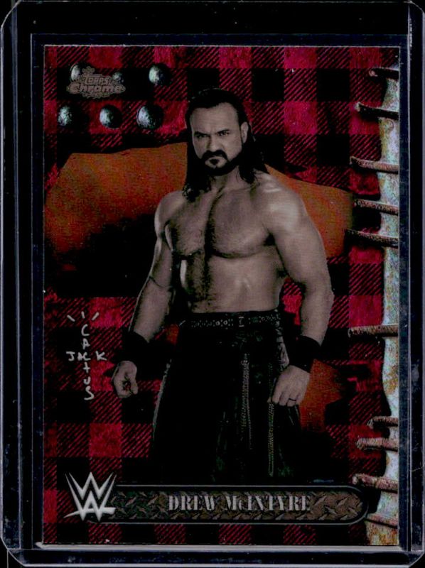 Drew McIntyre 2025 Topps Chrome WWE x Cactus Jack #39 Red & Black Refractor RAW