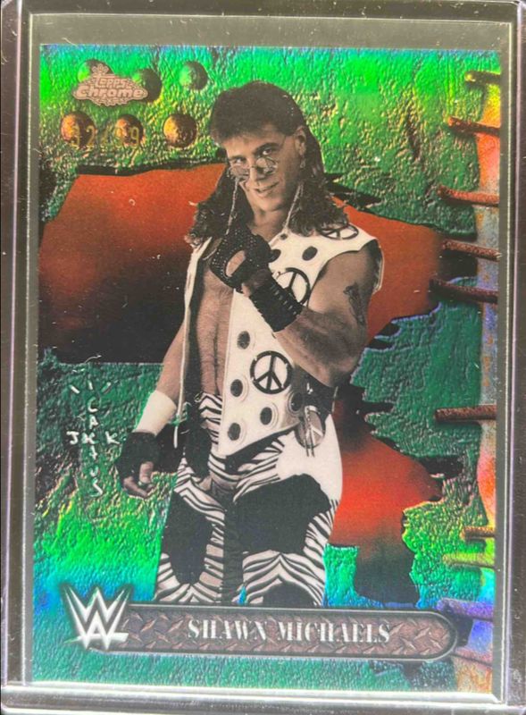 Shawn Michaels 2025 Topps Chrome WWE x Cactus Jack #80 Green Refractor /99 RAW
