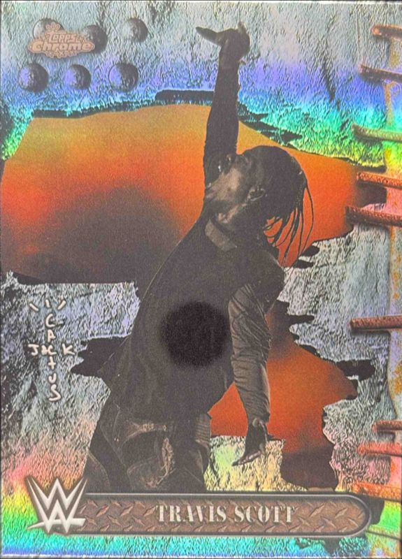 Travis Scott 2025 Topps Chrome WWE x Cactus Jack #100 Refractor RAW