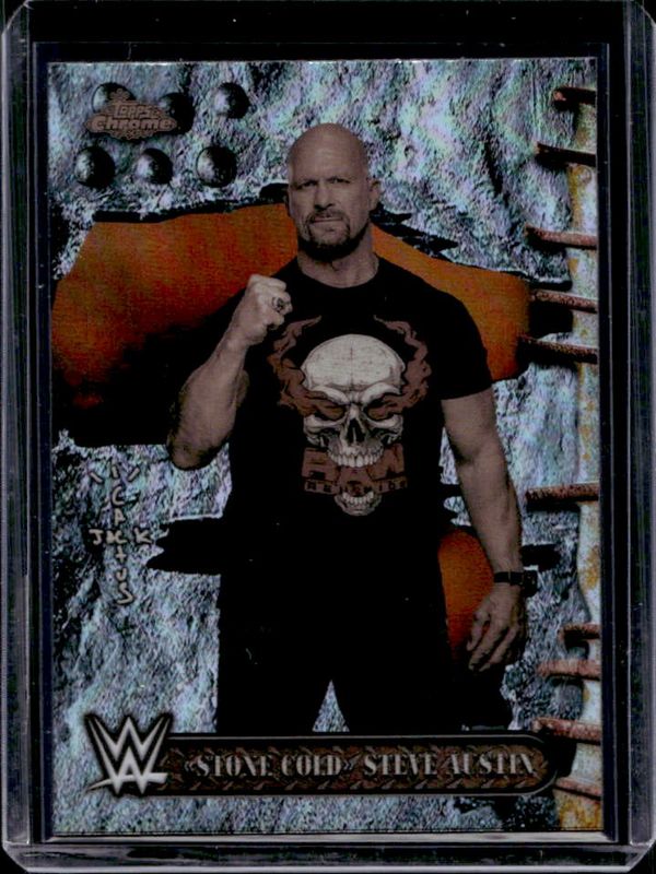Steve Austin 2025 Topps Chrome WWE x Cactus Jack #70 Refractor RAW