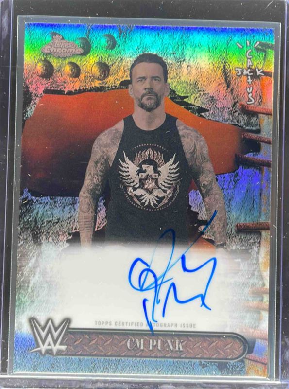 CM Punk 2025 Topps Chrome WWE x Cactus Jack #CJA-CM Base Autographs RAW
