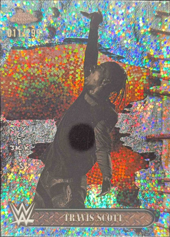 Travis Scott 2025 Topps Chrome WWE x Cactus Jack #100 Speckle Refractor /299 RAW