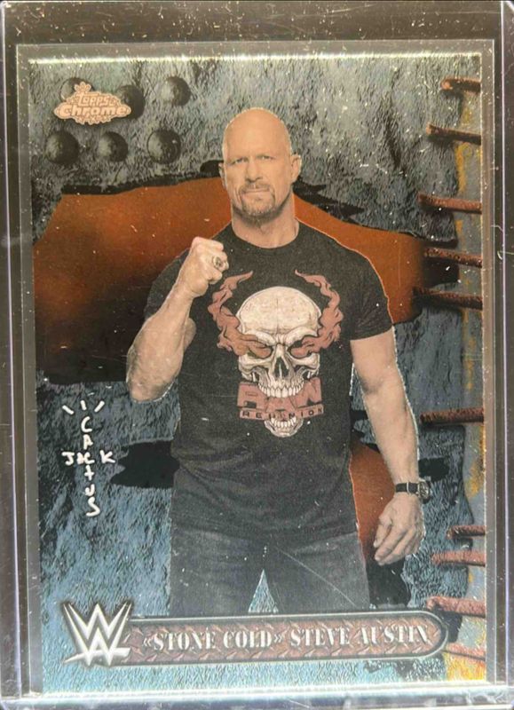Steve Austin 2025 Topps Chrome WWE x Cactus Jack #70 Base RAW