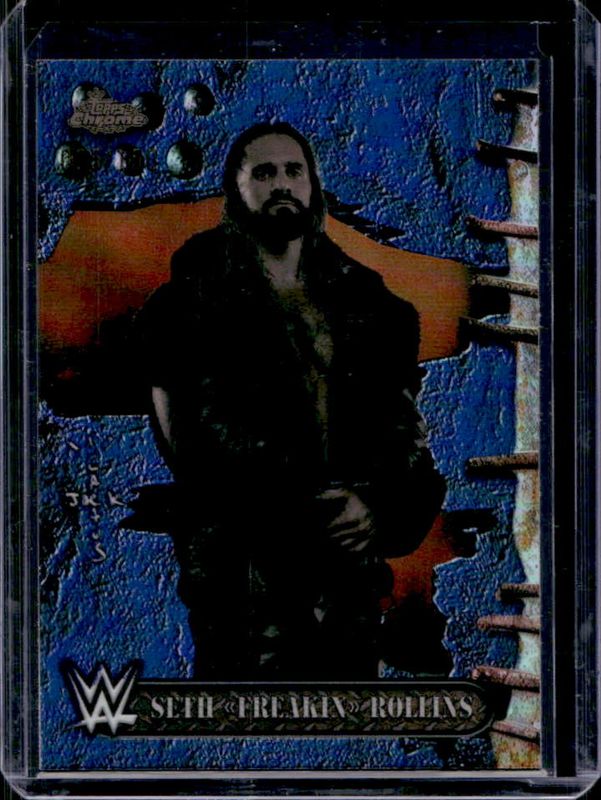 Seth Rollins 2025 Topps Chrome WWE x Cactus Jack #17 Blue Refractor /150 RAW