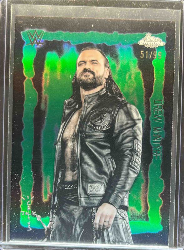 Drew McIntyre 2025 Topps Chrome WWE x Cactus Jack #FVF-23 Festival Fury - Green Refractor /99 RAW
