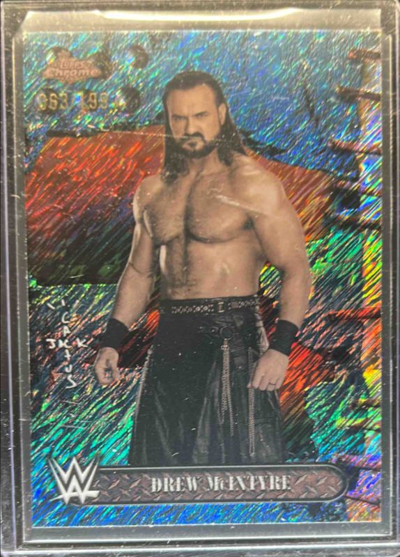 Drew McIntyre 2025 Topps Chrome WWE x Cactus Jack #39 Aqua Shimmer Refractor /199 RAW