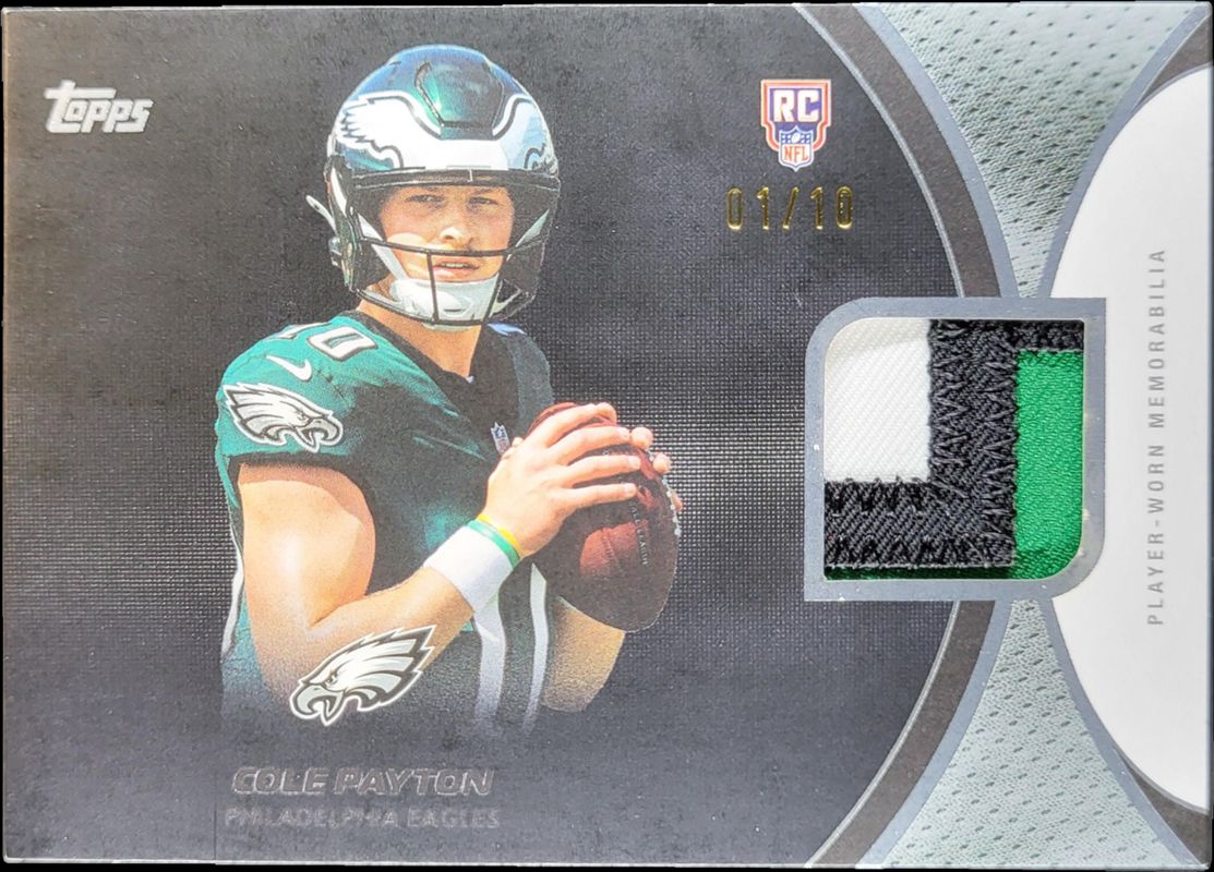 Cole Payton 2026 Topps Flagship #RMC-CP NFL Rookie Material - Black /10 ...