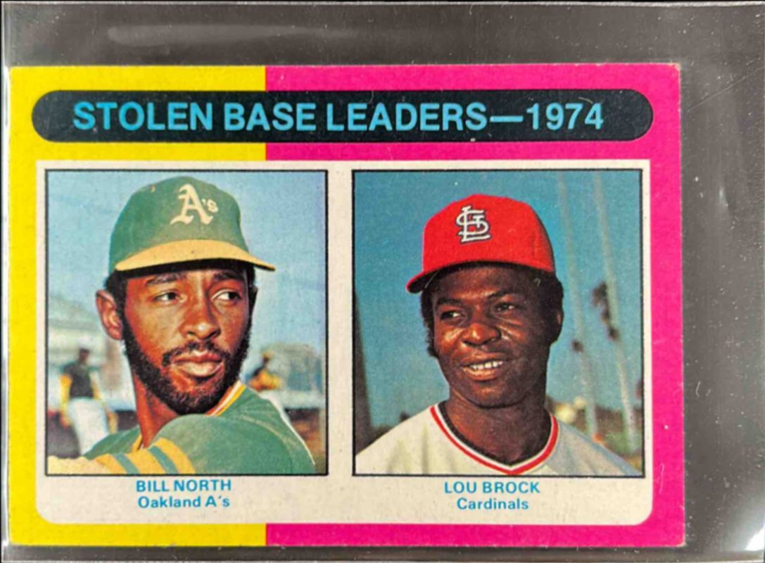 Bill North / Lou Brock 1975 Topps Mini #309 Base RAW