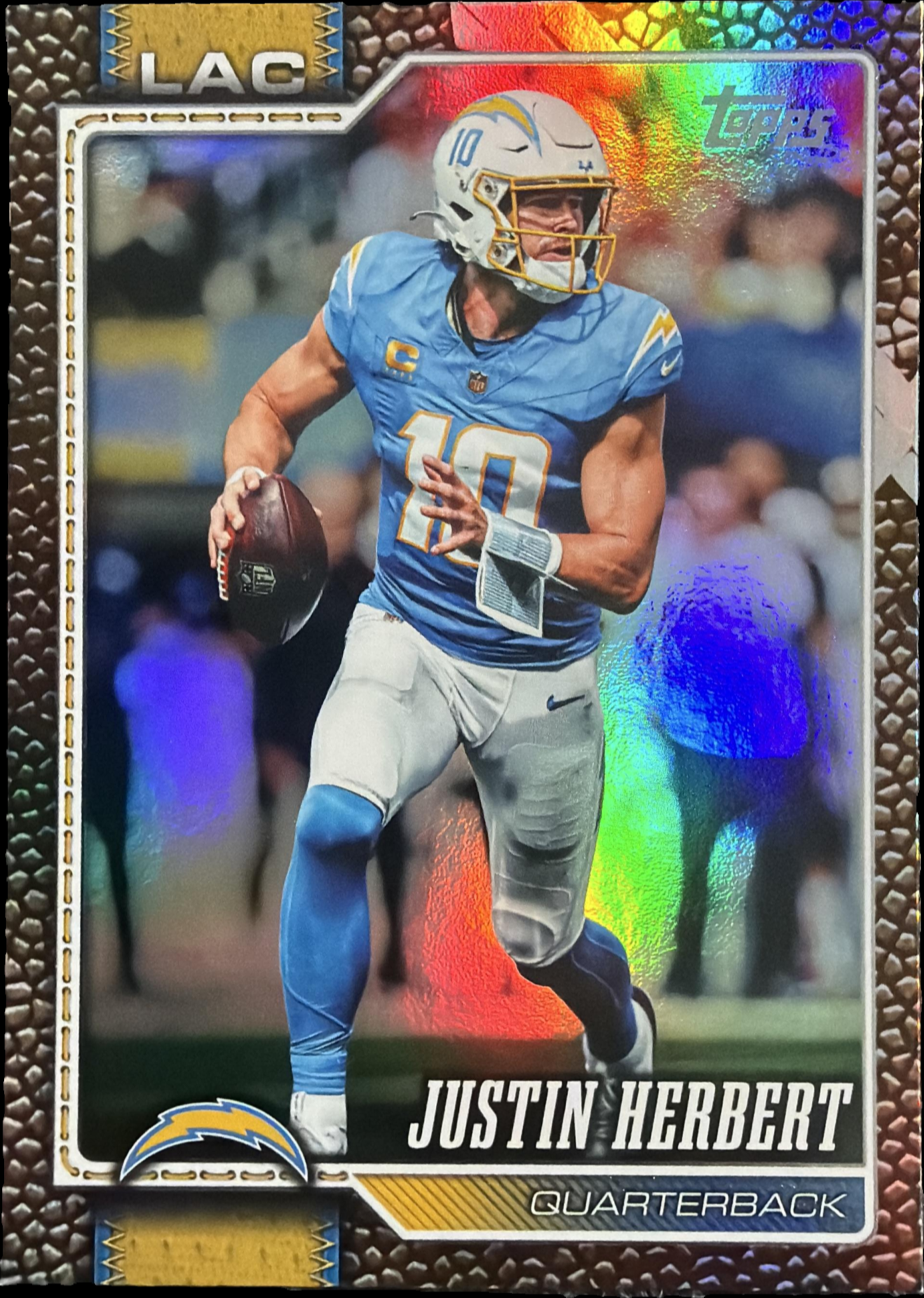 Justin Herbert 2026 Topps Flagship #110 Football Leather Foil Price ...